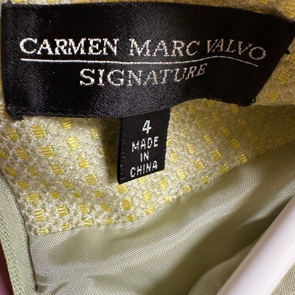 Carmen Marc Valvo Signature Sleeveless Metallic Brocade Top Size 4 - Picture 3 of 6